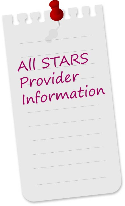 Piece of paper with All STARS Provider Information written on it.
