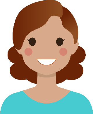 A graphic of a girl smiling