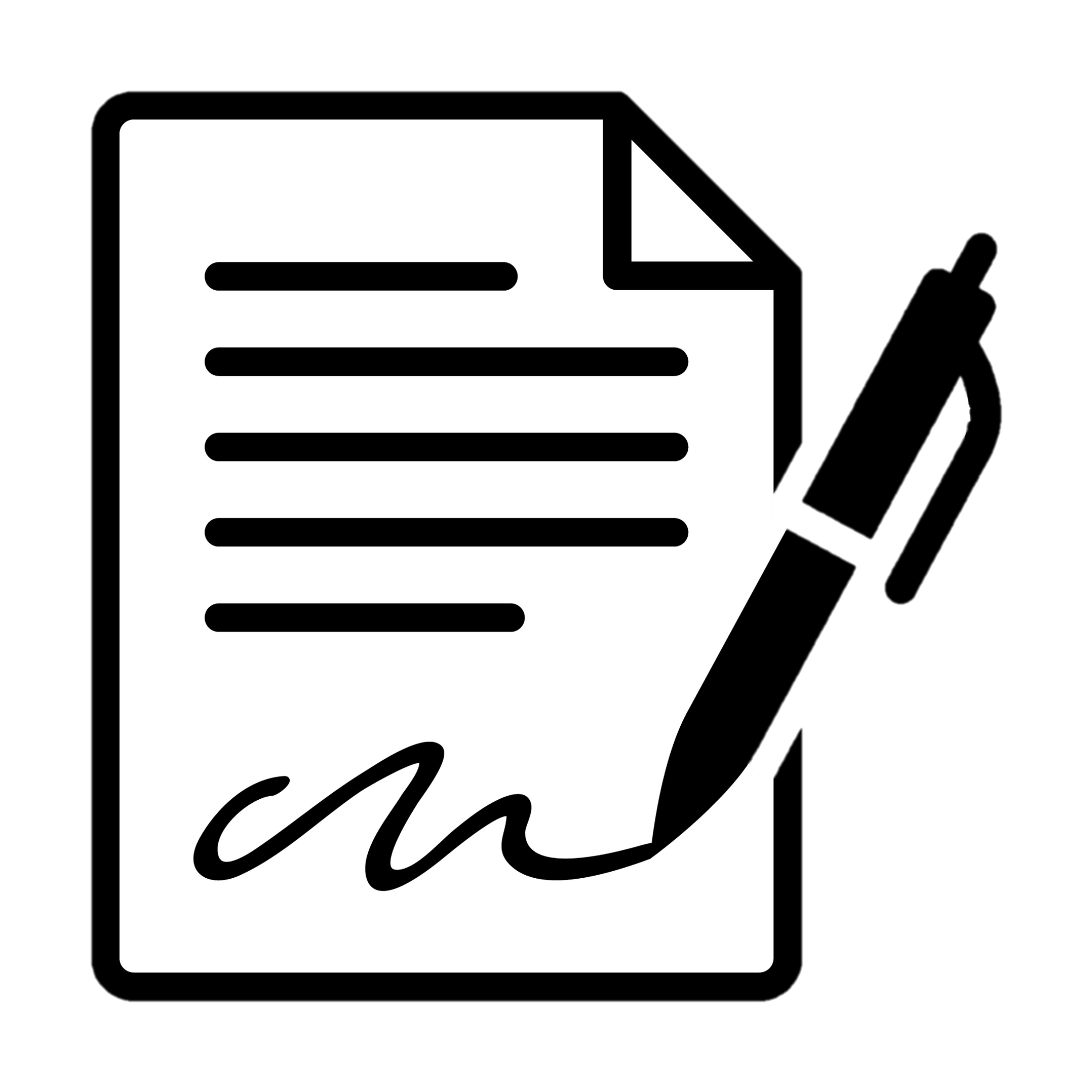 Pen writing a signature icon