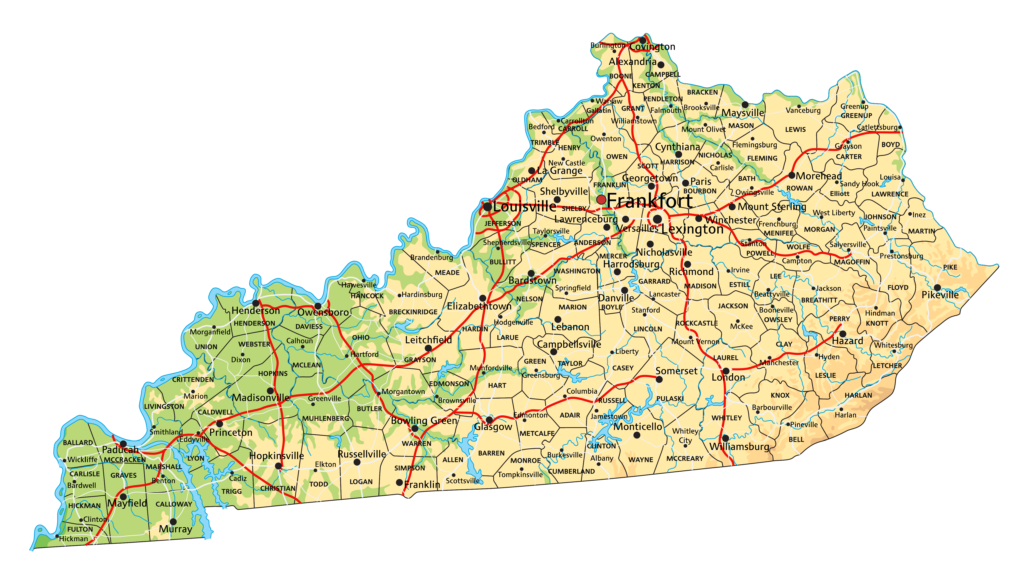 Map outline of Kentucky