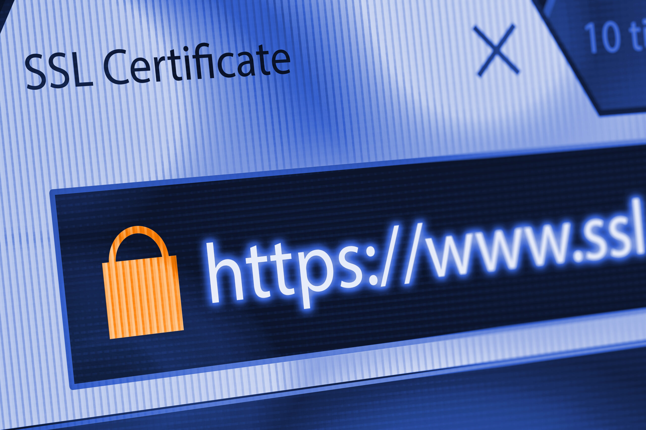 SSL Certificate and picture of locked icon next to https in browser address bar