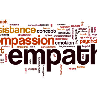 Empathy word cloud concept with compassion emotion related tags