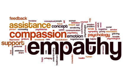 Empathy word cloud concept with compassion emotion related tags