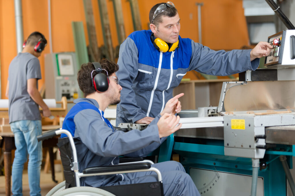 disabled worker in factory